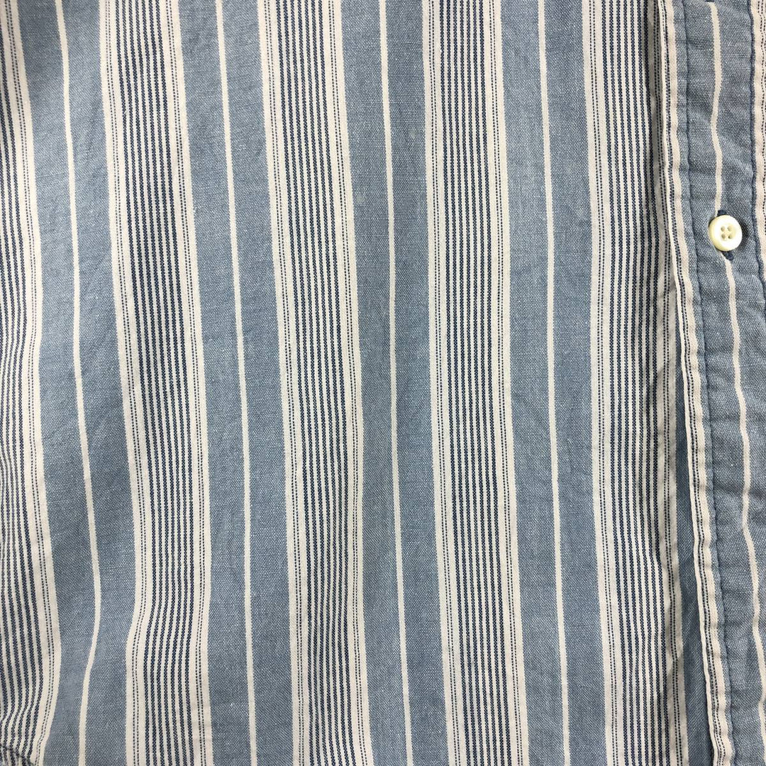 LLBean Multi-Stripe Long Sleeve Button-Down Striped Shirt, Men's Size L cotton Blue type light blue Vintage Second Hand
