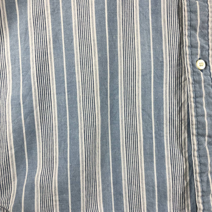 LLBean Multi-Stripe Long Sleeve Button-Down Striped Shirt, Men's Size L cotton Blue type light blue Vintage Second Hand