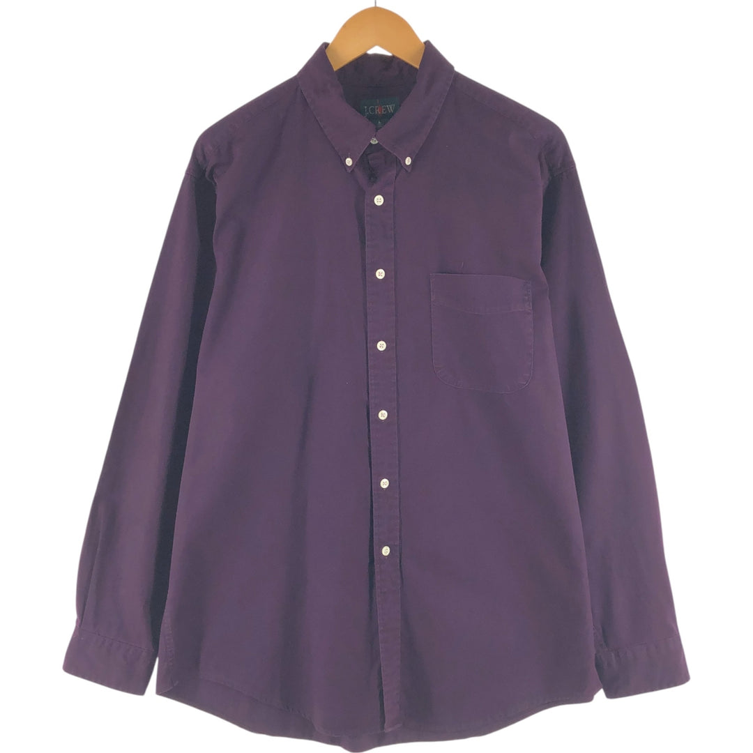 90'S J.Crew Vintage long sleeve button down shirt, size L for men cotton purple type Vintage Second Hand