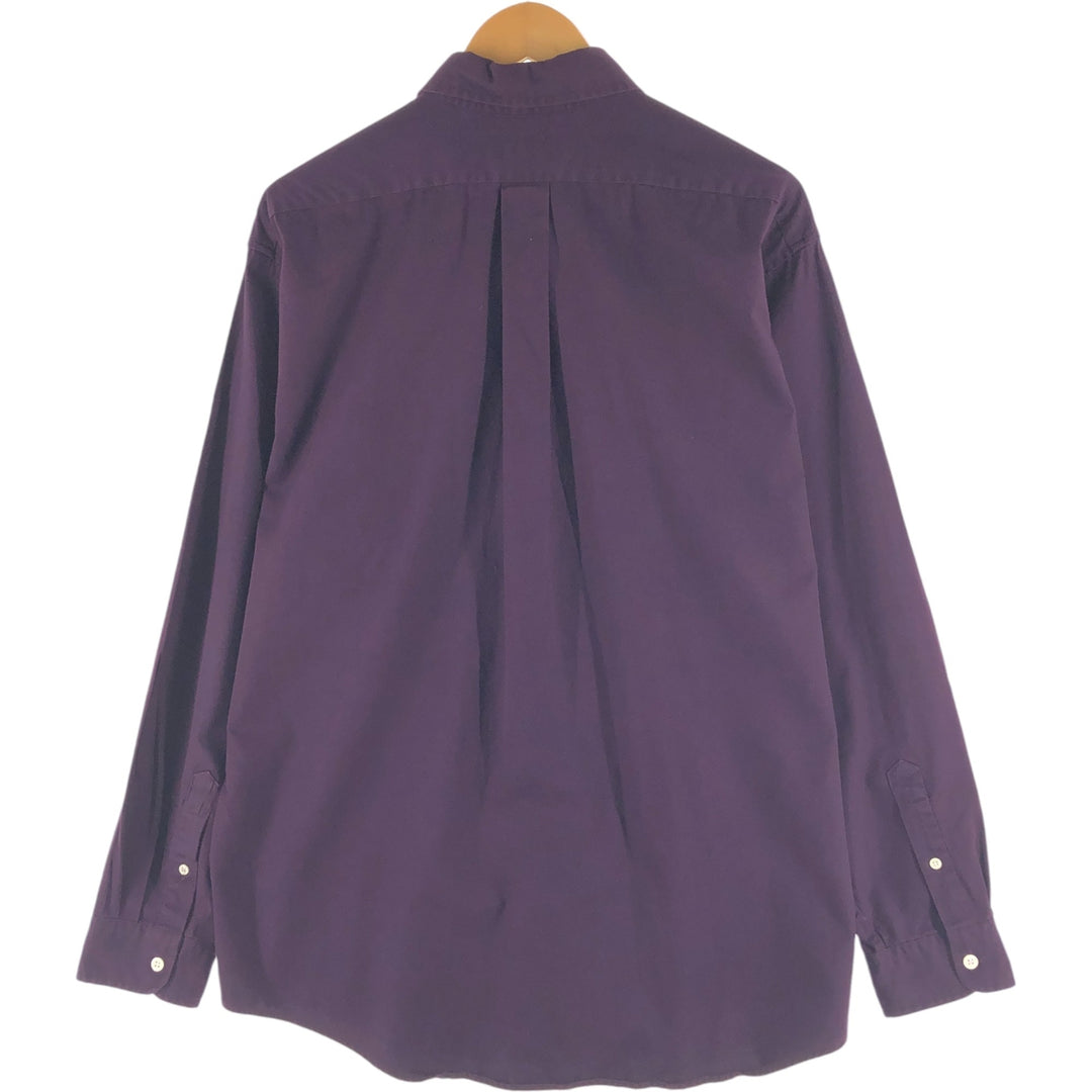 90'S J.Crew Vintage long sleeve button down shirt, size L for men cotton purple type Vintage Second Hand