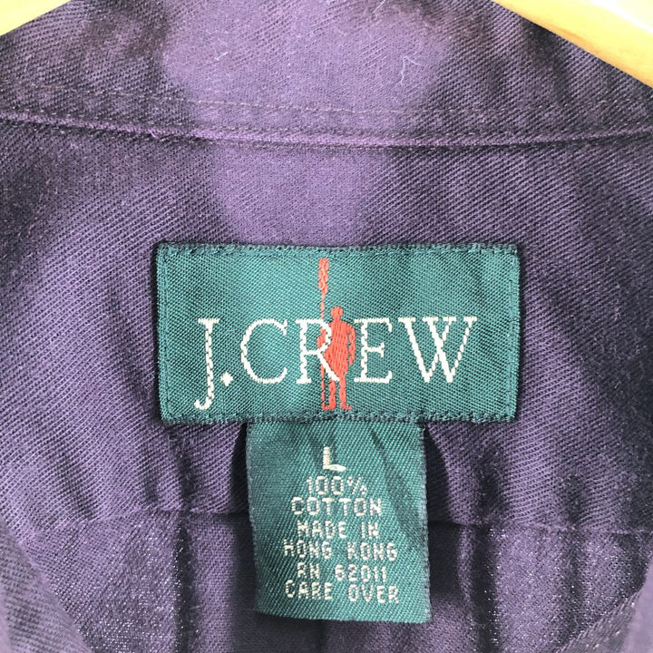 90'S J.Crew Vintage long sleeve button down shirt, size L for men cotton purple type Vintage Second Hand