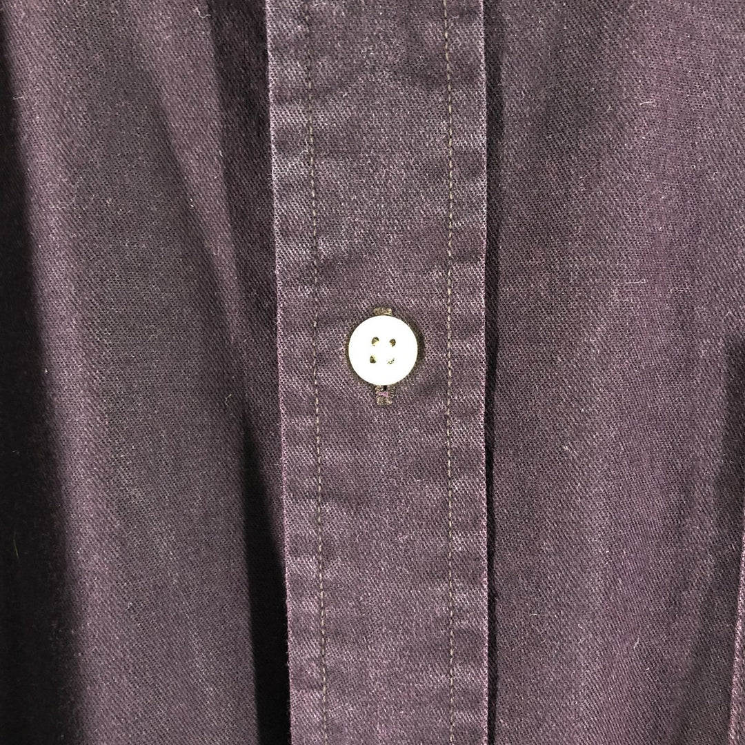 90'S J.Crew Vintage long sleeve button down shirt, size L for men cotton purple type Vintage Second Hand