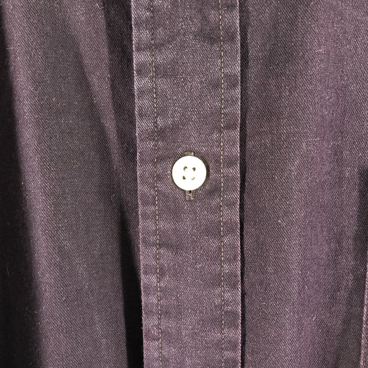 90'S J.Crew Vintage long sleeve button down shirt, size L for men cotton purple type Vintage Second Hand