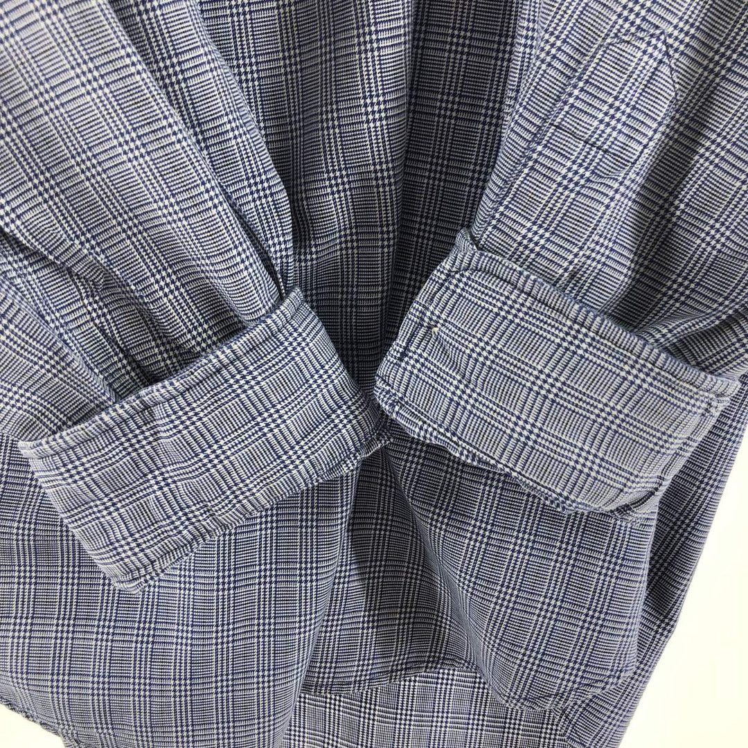 Ralph Lauren POLO by Ralph Lauren Glen Plaid Long Sleeve Cotton Check Shirt, Men's Size XL cotton navy blue type Vintage Second Hand