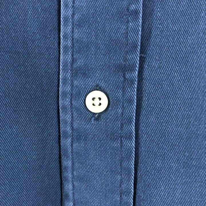 Ralph Lauren long sleeve button down cotton chino shirt for men, equivalent to XXL cotton Navy blue Vintage Second Hand