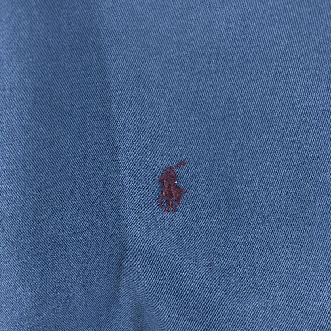 Ralph Lauren long sleeve button down cotton chino shirt for men, equivalent to XXL cotton Navy blue Vintage Second Hand