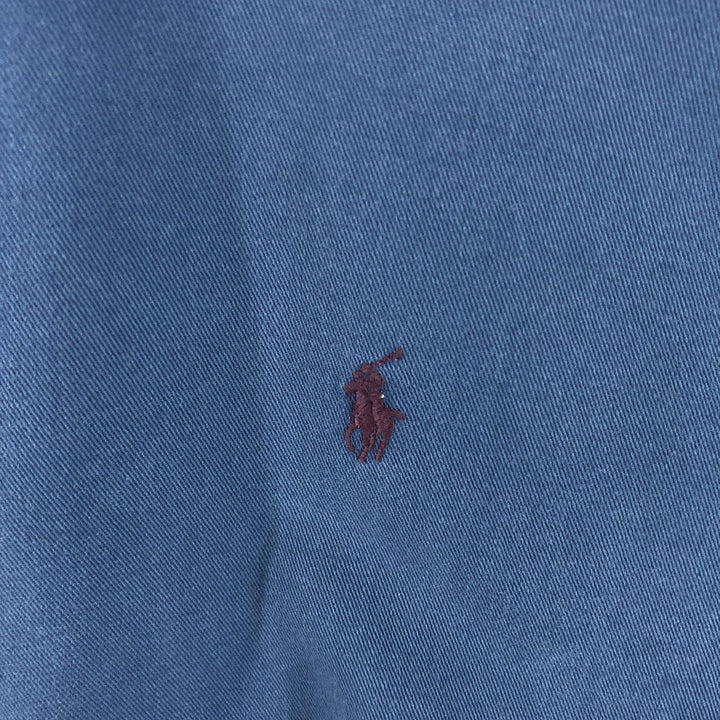 Ralph Lauren long sleeve button down cotton chino shirt for men, equivalent to XXL cotton Navy blue Vintage Second Hand