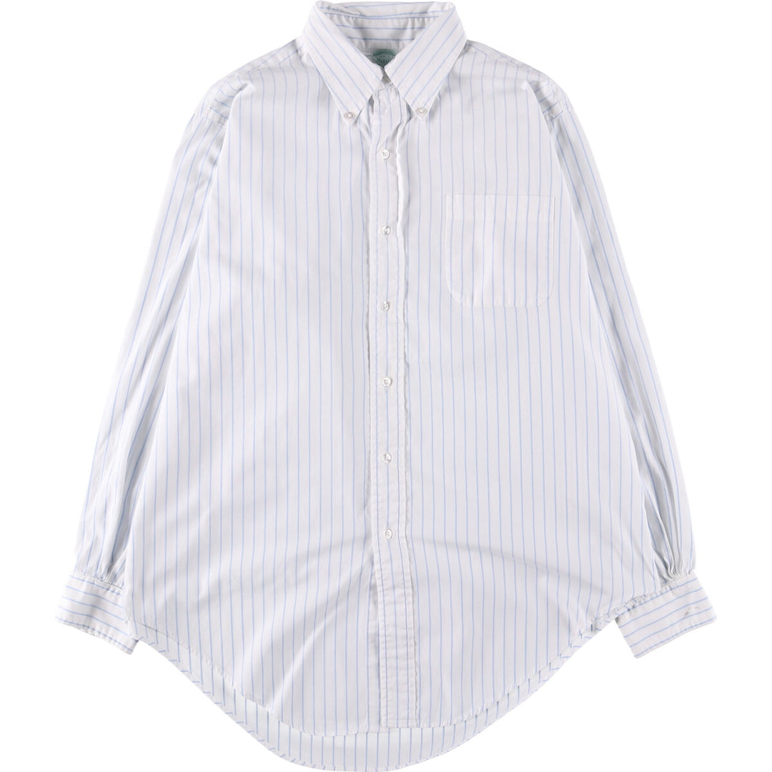 Brooks Brothers MAKERS Cotton x Polyester Long Sleeve Button-Down Striped Shirt Made in USA Men's XL cotton white type Vintage Second Hand