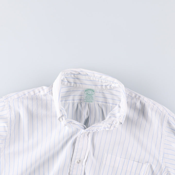 Brooks Brothers MAKERS Cotton x Polyester Long Sleeve Button-Down Striped Shirt Made in USA Men's XL cotton white type Vintage Second Hand