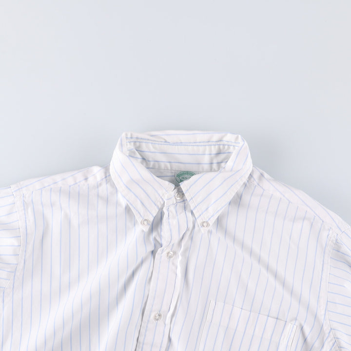 Brooks Brothers MAKERS Cotton x Polyester Long Sleeve Button-Down Striped Shirt Made in USA Men's XL cotton white type Vintage Second Hand