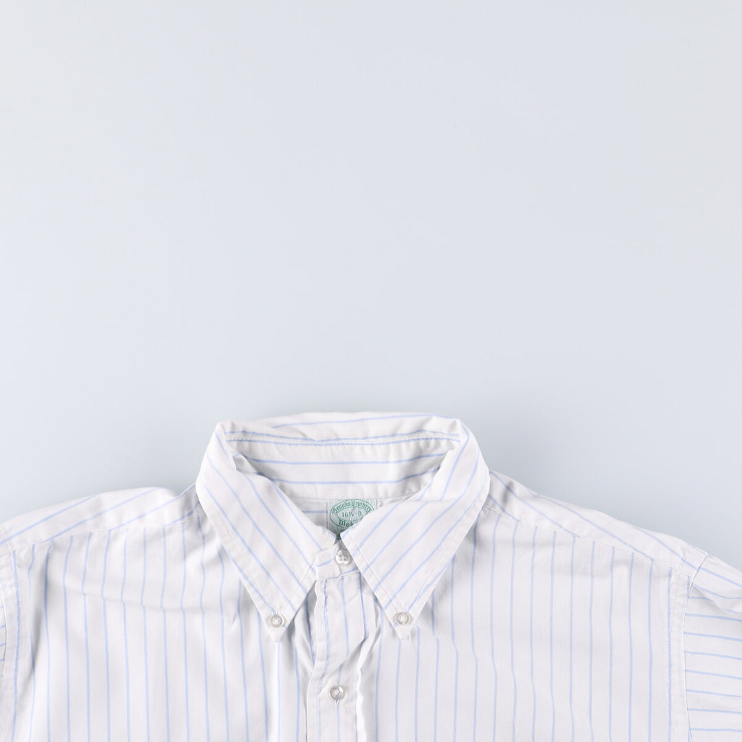 Brooks Brothers MAKERS Cotton x Polyester Long Sleeve Button-Down Striped Shirt Made in USA Men's XL cotton white type Vintage Second Hand