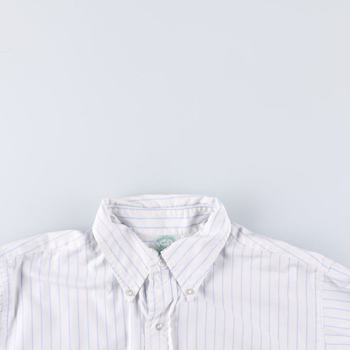 Brooks Brothers MAKERS Cotton x Polyester Long Sleeve Button-Down Striped Shirt Made in USA Men's XL cotton white type Vintage Second Hand