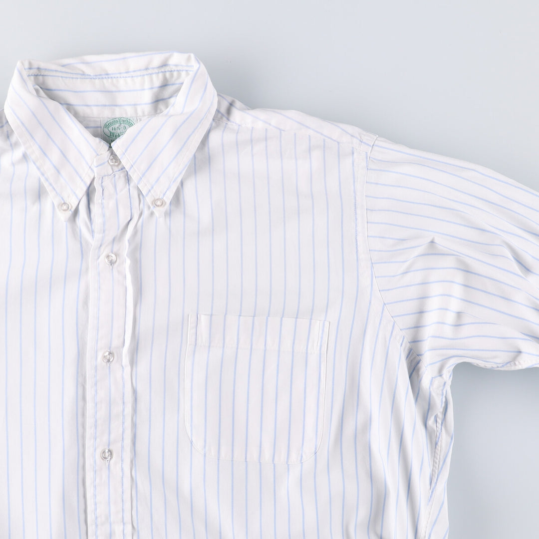 Brooks Brothers MAKERS Cotton x Polyester Long Sleeve Button-Down Striped Shirt Made in USA Men's XL cotton white type Vintage Second Hand