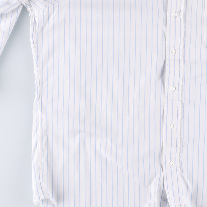 Brooks Brothers MAKERS Cotton x Polyester Long Sleeve Button-Down Striped Shirt Made in USA Men's XL cotton white type Vintage Second Hand