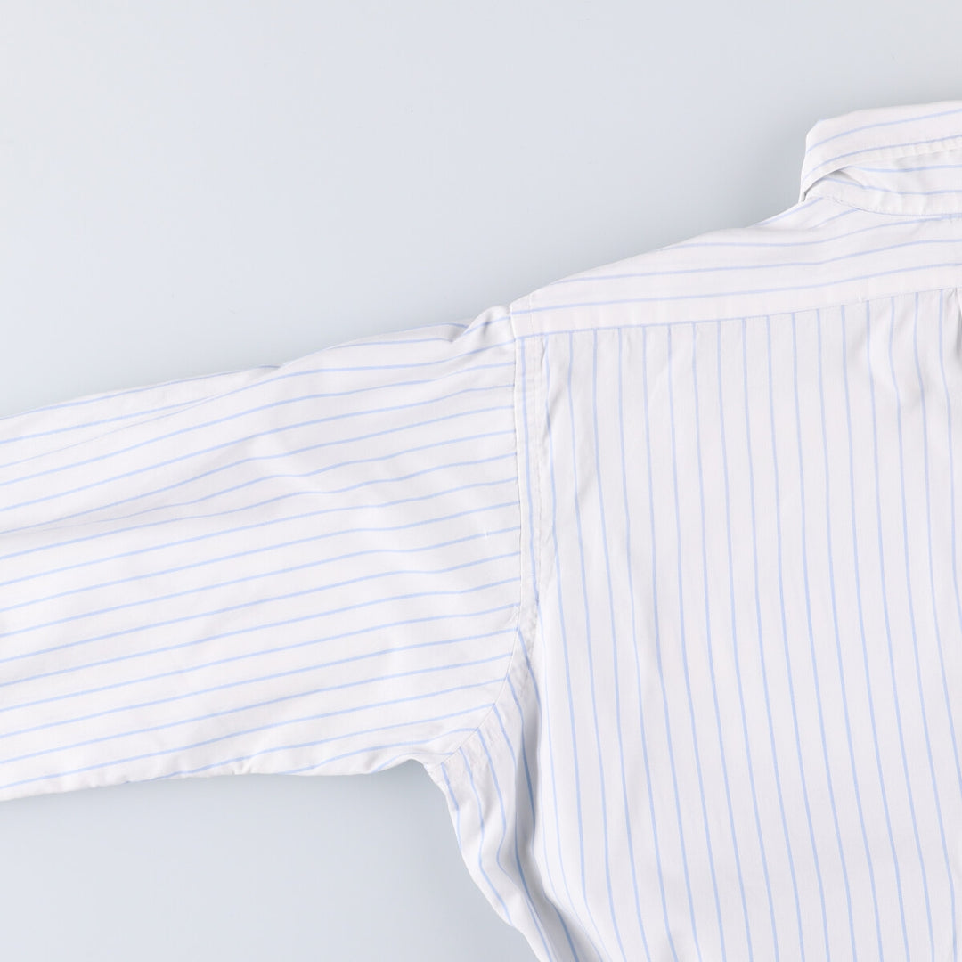 Brooks Brothers MAKERS Cotton x Polyester Long Sleeve Button-Down Striped Shirt Made in USA Men's XL cotton white type Vintage Second Hand