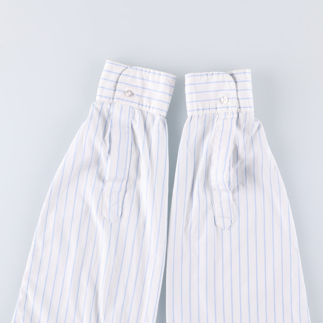 Brooks Brothers MAKERS Cotton x Polyester Long Sleeve Button-Down Striped Shirt Made in USA Men's XL cotton white type Vintage Second Hand