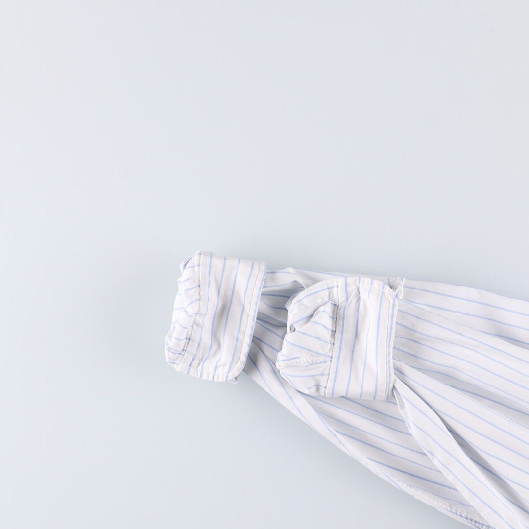 Brooks Brothers MAKERS Cotton x Polyester Long Sleeve Button-Down Striped Shirt Made in USA Men's XL cotton white type Vintage Second Hand