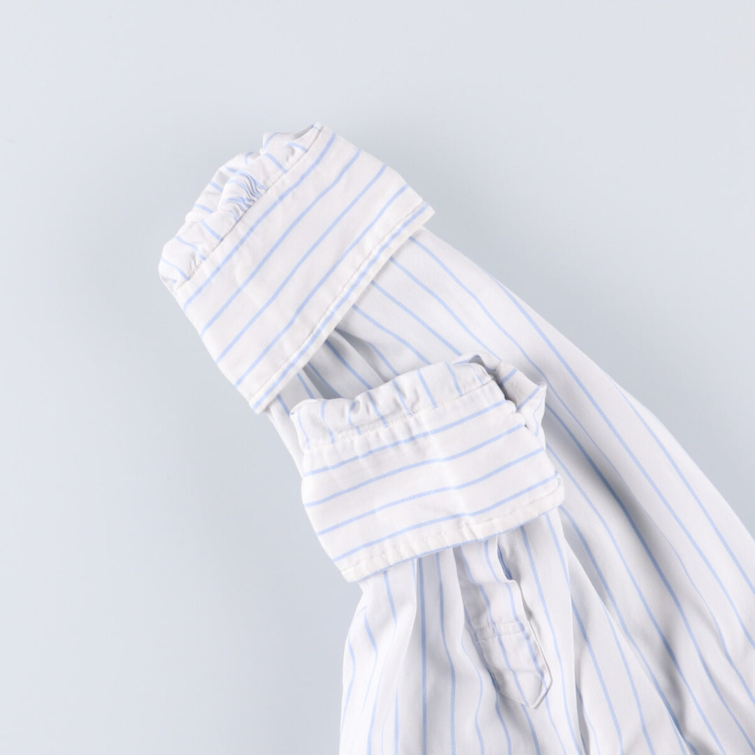 Brooks Brothers MAKERS Cotton x Polyester Long Sleeve Button-Down Striped Shirt Made in USA Men's XL cotton white type Vintage Second Hand