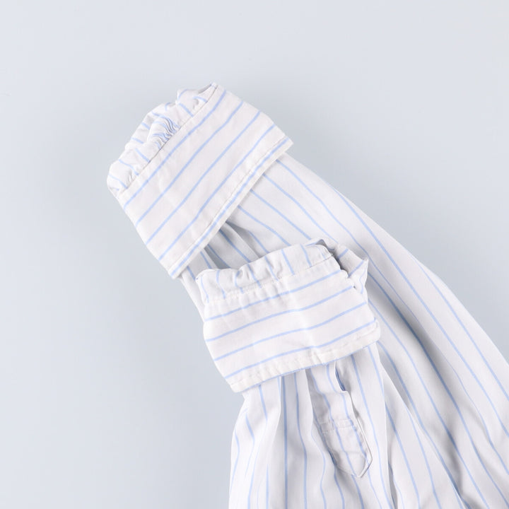 Brooks Brothers MAKERS Cotton x Polyester Long Sleeve Button-Down Striped Shirt Made in USA Men's XL cotton white type Vintage Second Hand