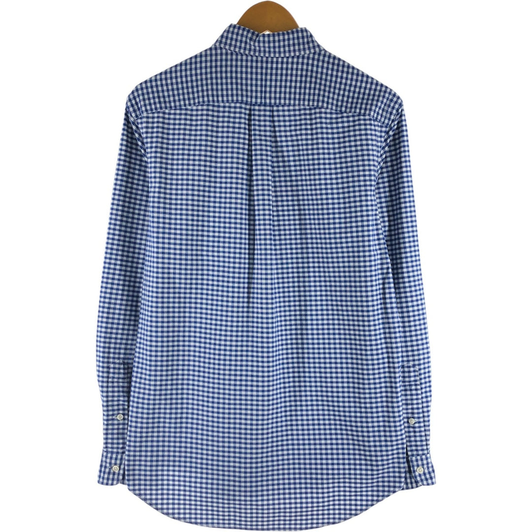 Ralph Lauren long sleeve button down check shirt, men's size M cotton blue type Vintage Second Hand