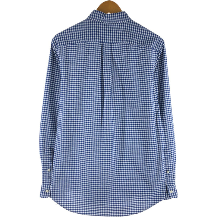 Ralph Lauren long sleeve button down check shirt, men's size M cotton blue type Vintage Second Hand