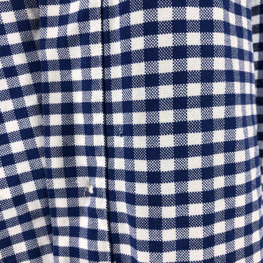 Ralph Lauren long sleeve button down check shirt, men's size M cotton blue type Vintage Second Hand