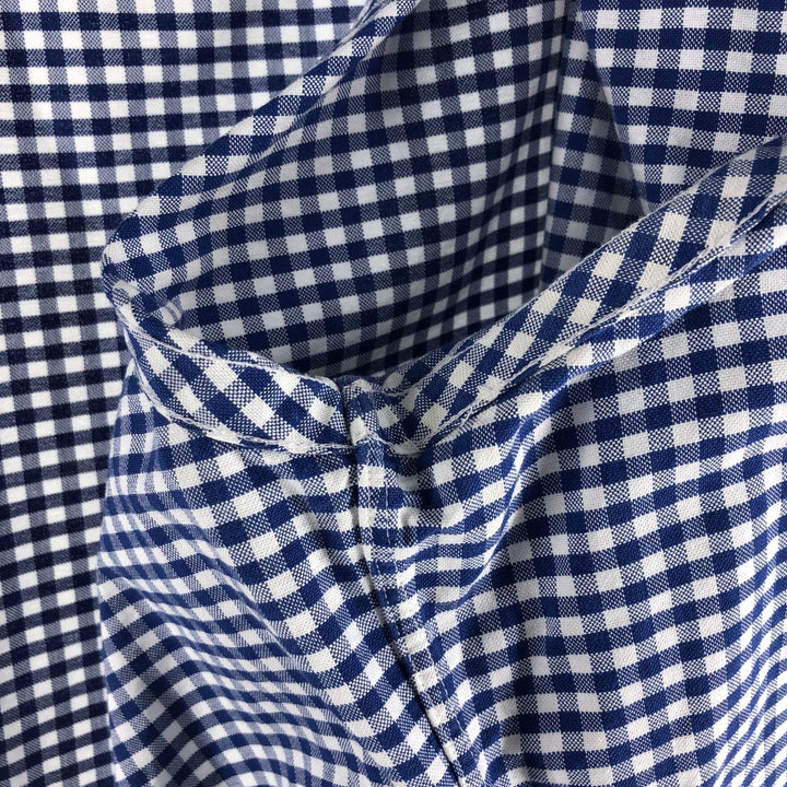 Ralph Lauren long sleeve button down check shirt, men's size M cotton blue type Vintage Second Hand