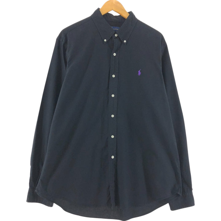 Ralph Lauren long sleeve button down shirt, men's XL size cotton black type Vintage Second Hand