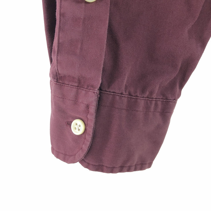 Ralph Lauren BLAKE long sleeve button down shirt, men's XL size cotton burgundy type Vintage Second Hand