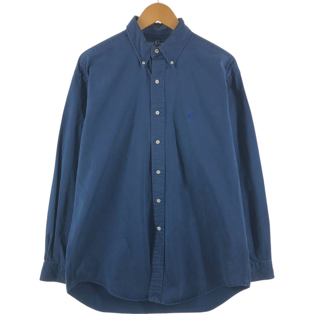 Ralph Lauren BLAKE long sleeve button down shirt, men's size M cotton navy blue type Vintage Second Hand