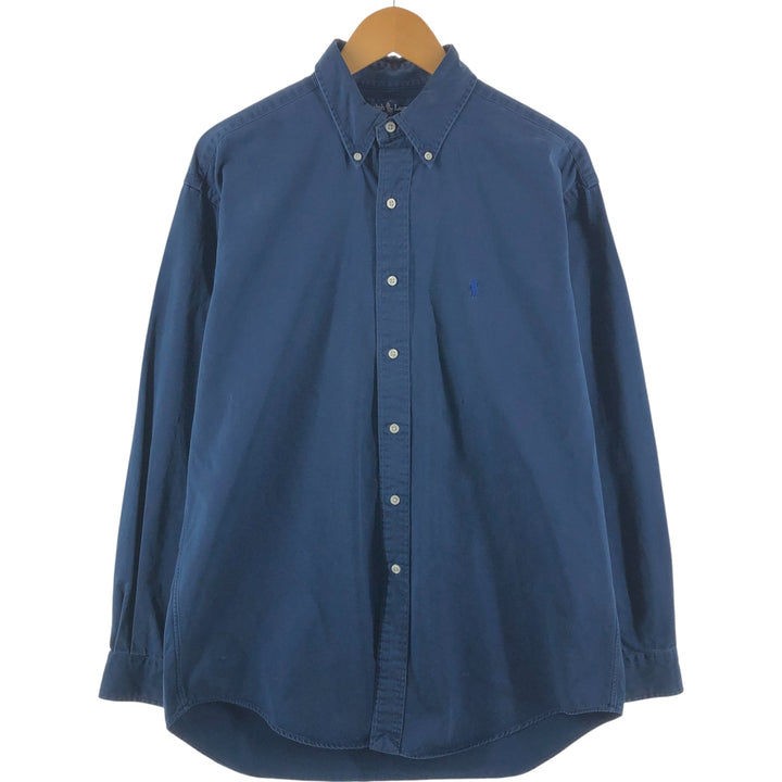 Ralph Lauren BLAKE long sleeve button down shirt, men's size M cotton navy blue type Vintage Second Hand