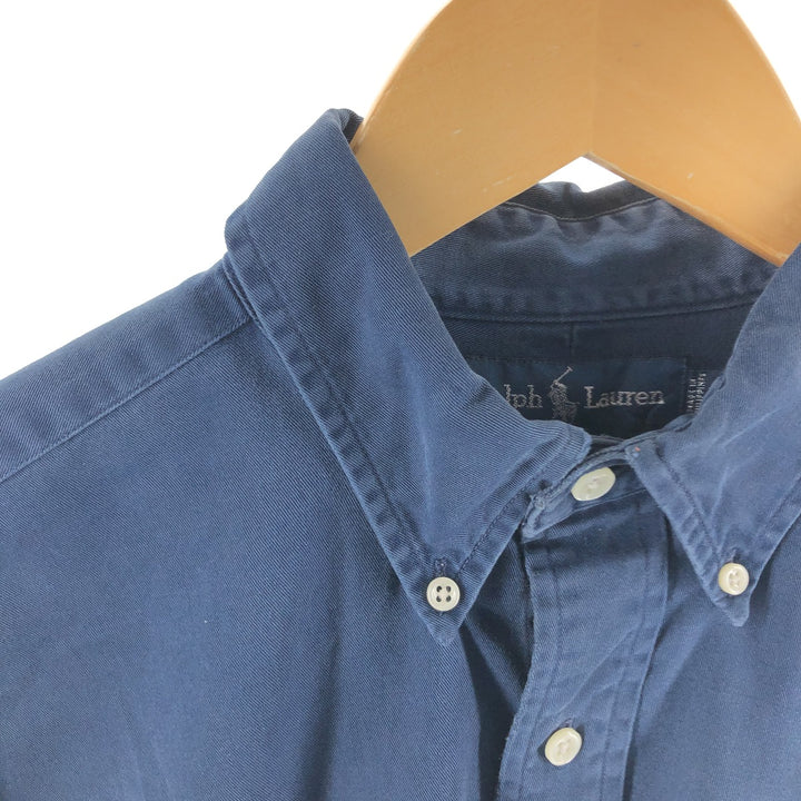 Ralph Lauren BLAKE long sleeve button down shirt, men's size M cotton navy blue type Vintage Second Hand