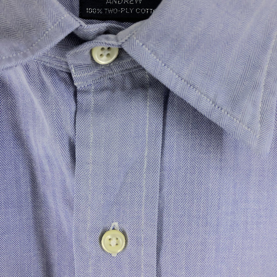 Ralph Lauren POLO by Ralph Lauren ANDREW long sleeve cotton shirt, men's XL size cotton Blue type light blue Vintage Second Hand