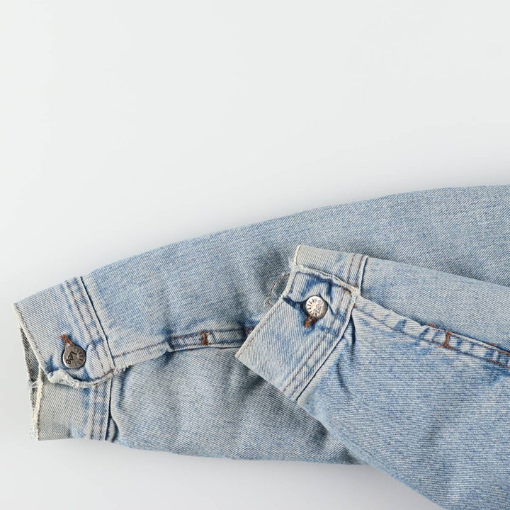Vintage 80s-90'S Lee RIVETED denim jacket, denim jacket, men's size M unclear blue type Vintage Second Hand