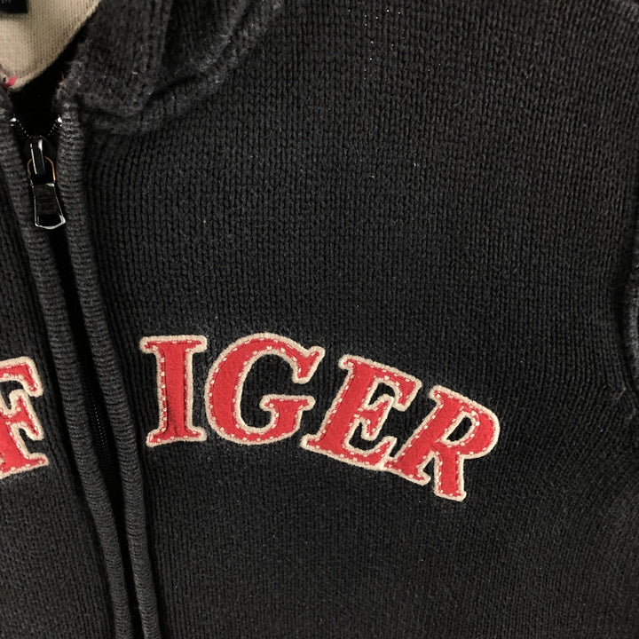 90s~ Tommy Hilfiger JEANS Full Zip Cotton Knit Zip Hoodie Men's M Size Vintage cotton black type Vintage Second Hand