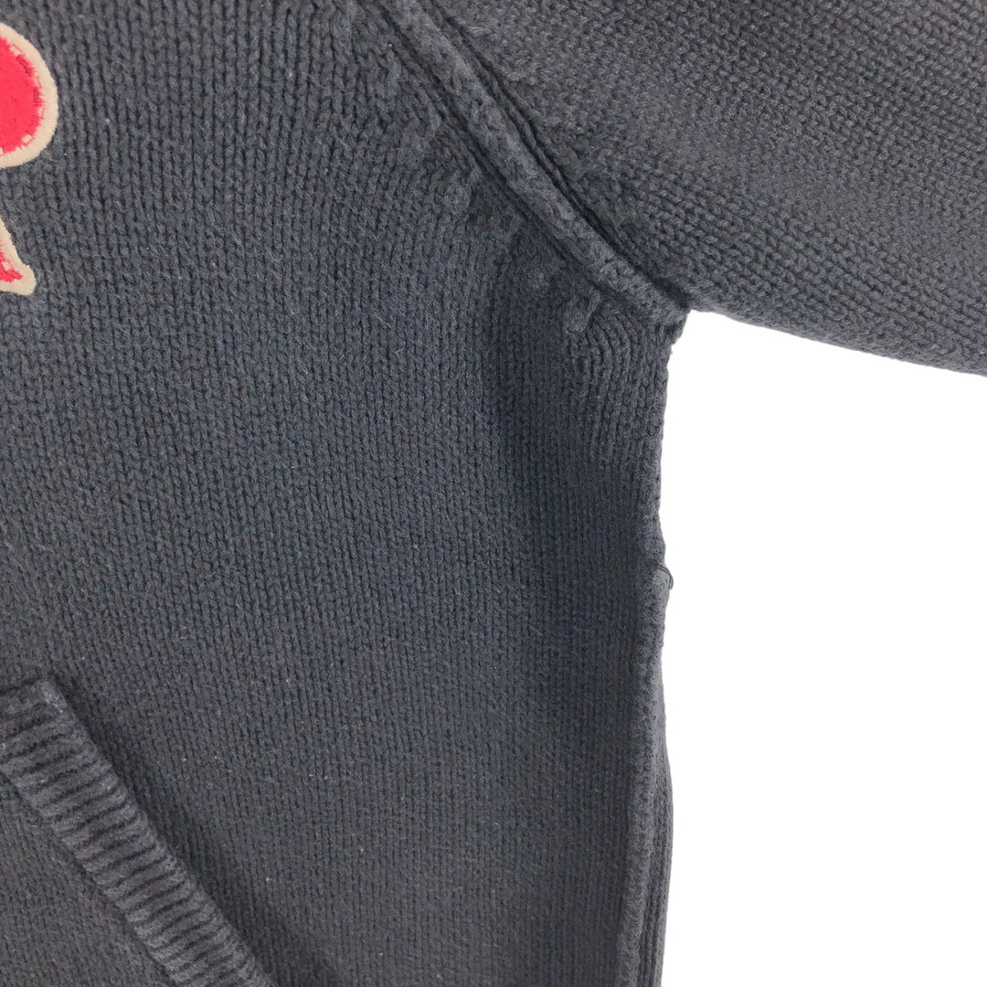 90s~ Tommy Hilfiger JEANS Full Zip Cotton Knit Zip Hoodie Men's M Size Vintage cotton black type Vintage Second Hand