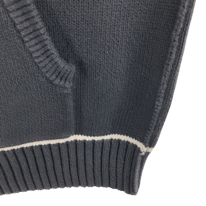 90s~ Tommy Hilfiger JEANS Full Zip Cotton Knit Zip Hoodie Men's M Size Vintage cotton black type Vintage Second Hand