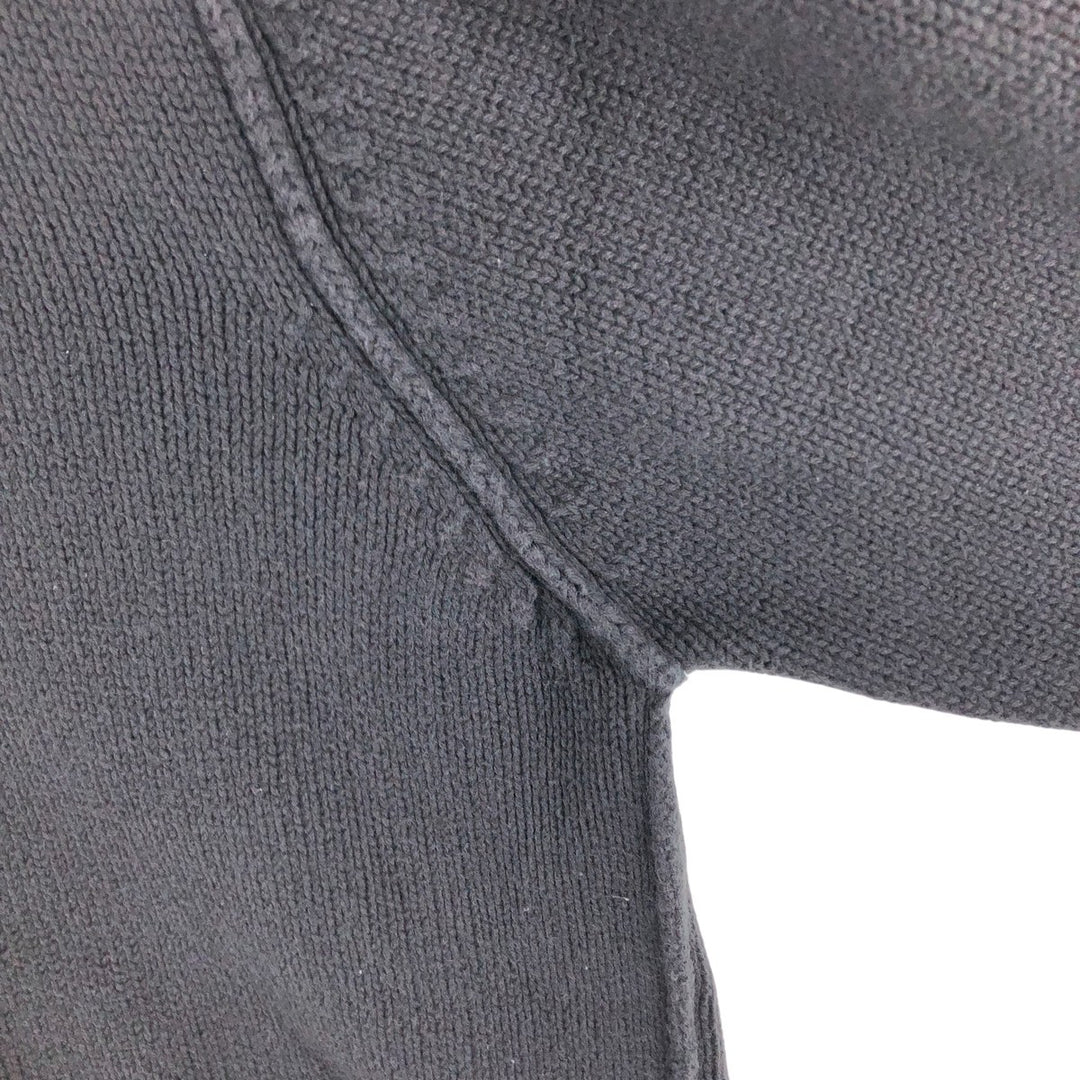 90s~ Tommy Hilfiger JEANS Full Zip Cotton Knit Zip Hoodie Men's M Size Vintage cotton black type Vintage Second Hand