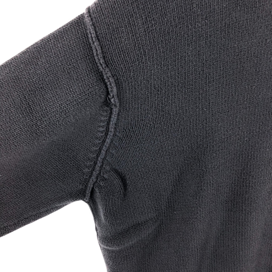 90s~ Tommy Hilfiger JEANS Full Zip Cotton Knit Zip Hoodie Men's M Size Vintage cotton black type Vintage Second Hand