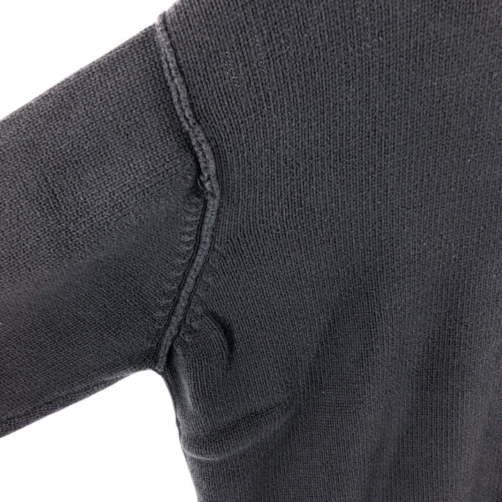 90s~ Tommy Hilfiger JEANS Full Zip Cotton Knit Zip Hoodie Men's M Size Vintage cotton black type Vintage Second Hand