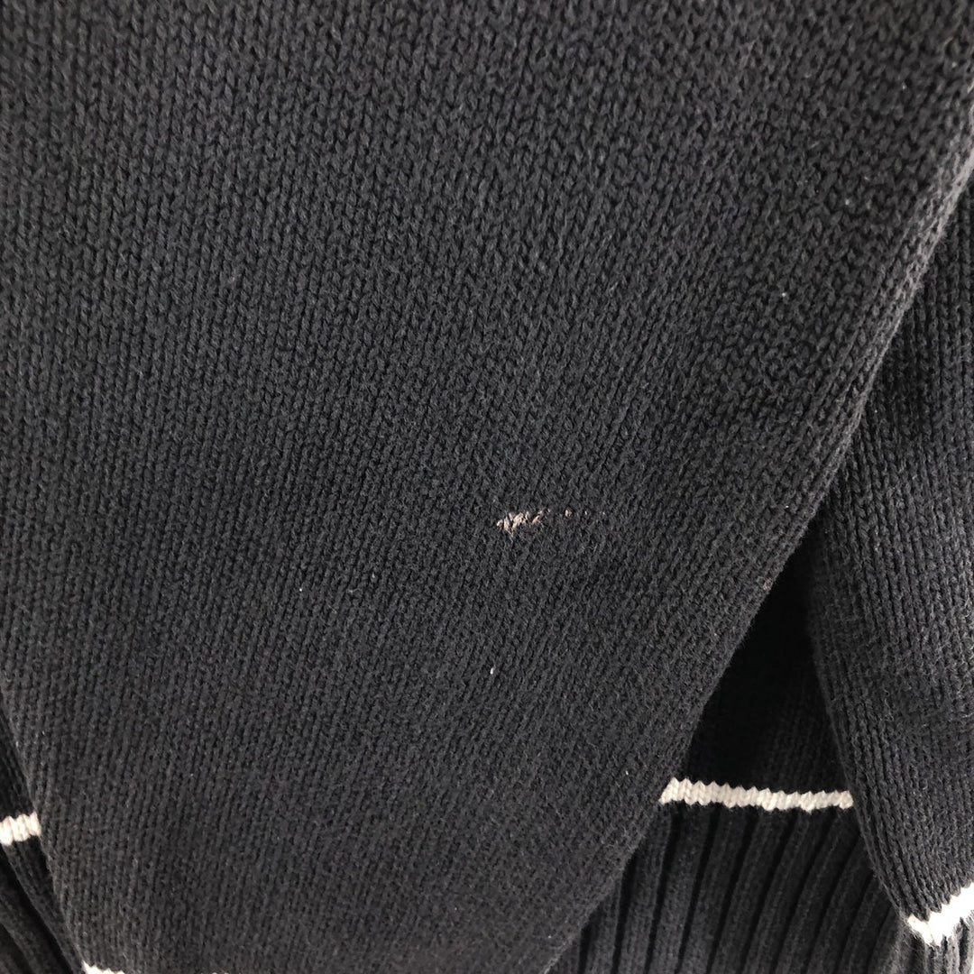 90s~ Tommy Hilfiger JEANS Full Zip Cotton Knit Zip Hoodie Men's M Size Vintage cotton black type Vintage Second Hand