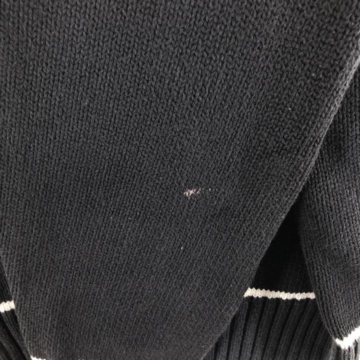 90s~ Tommy Hilfiger JEANS Full Zip Cotton Knit Zip Hoodie Men's M Size Vintage cotton black type Vintage Second Hand