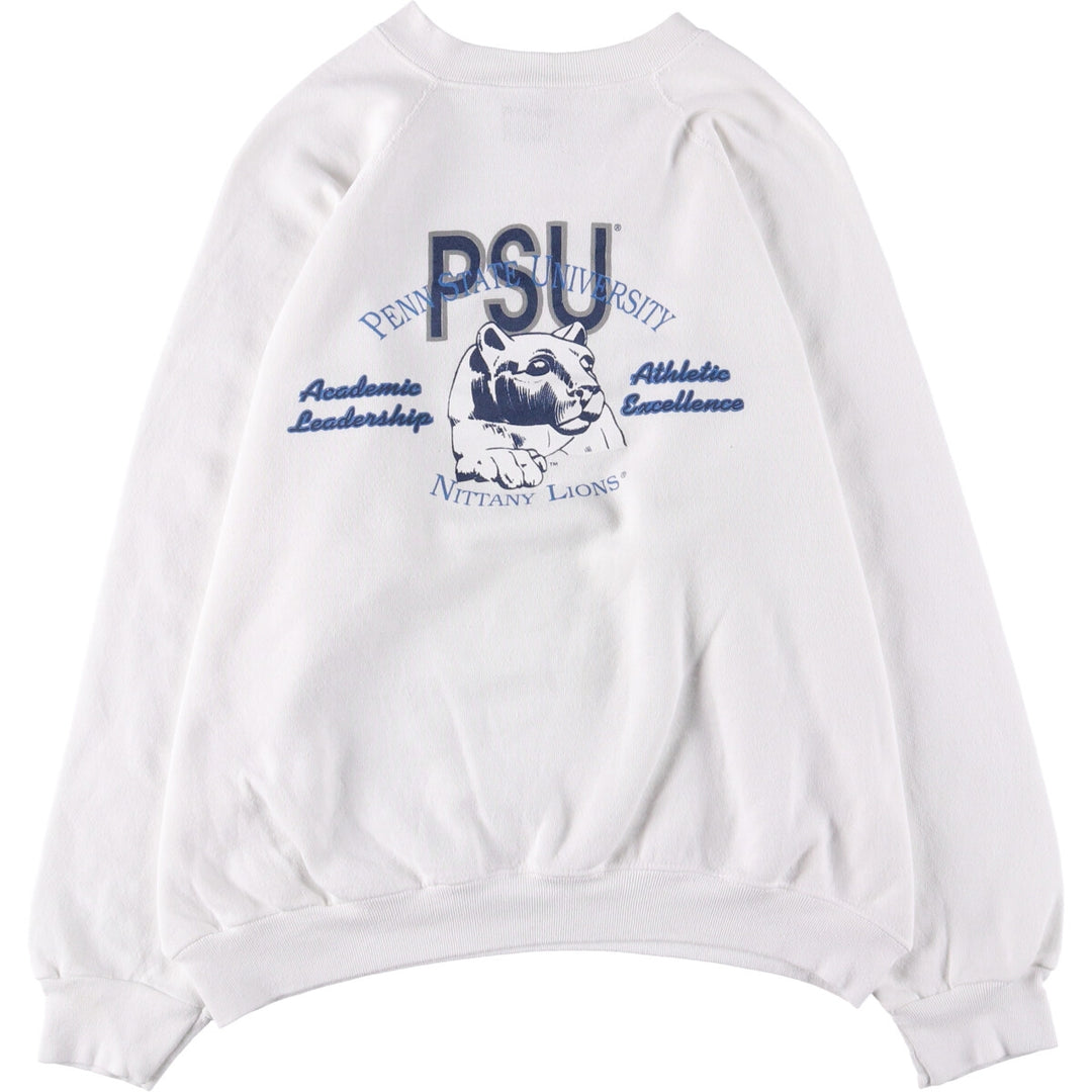 Vintage 1990'S Tartex Pennsylvania State University college sweatshirt, made in the USA, men's size XL cotton white type Vintage Second Hand
