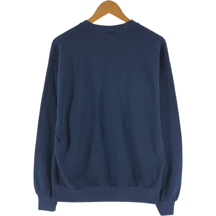 90'S Jerzees Plain Blank Sweatshirt Trainer Made in USA Men's Size L Vintage cotton navy blue type Vintage Second Hand