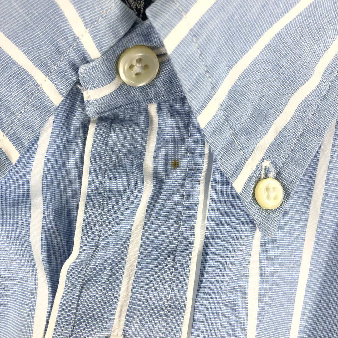 Ralph Lauren Classic Fit Long Sleeve Button Down Striped Shirt Men's XL cotton Blue type light blue Vintage Second Hand