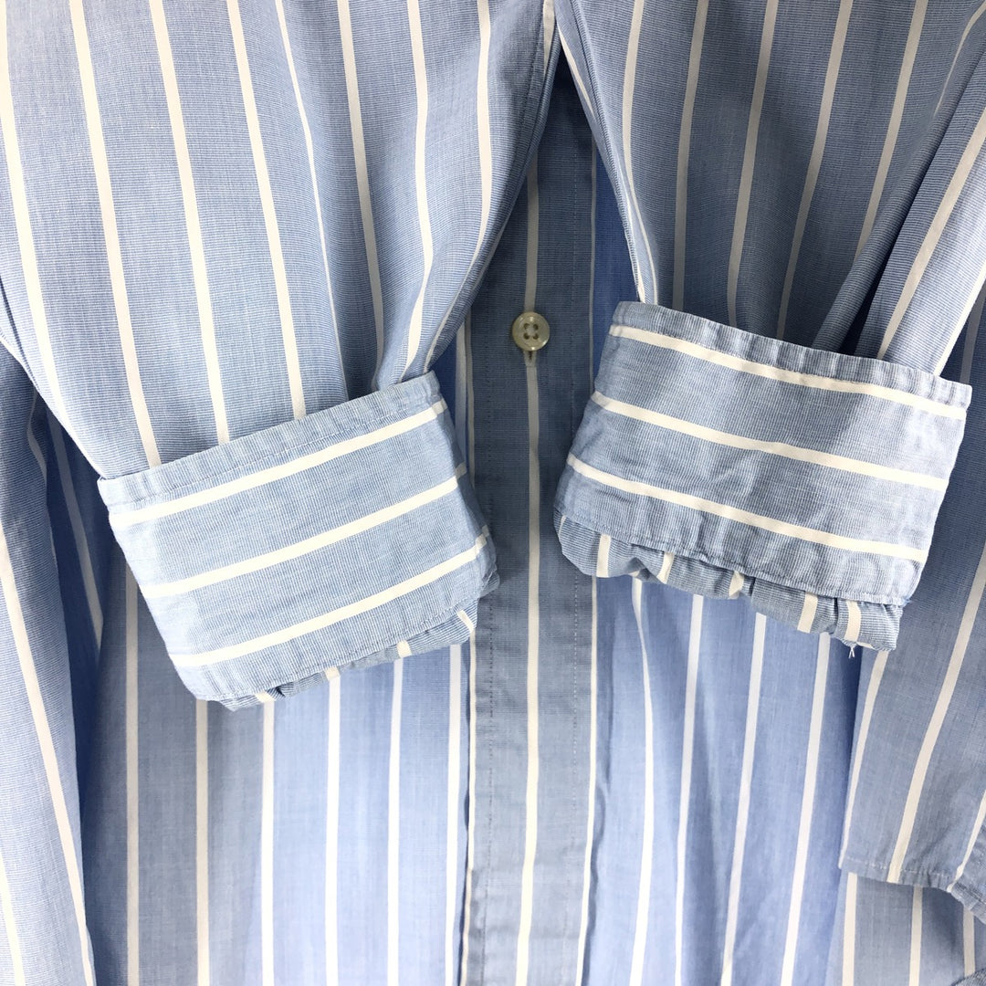 Ralph Lauren Classic Fit Long Sleeve Button Down Striped Shirt Men's XL cotton Blue type light blue Vintage Second Hand