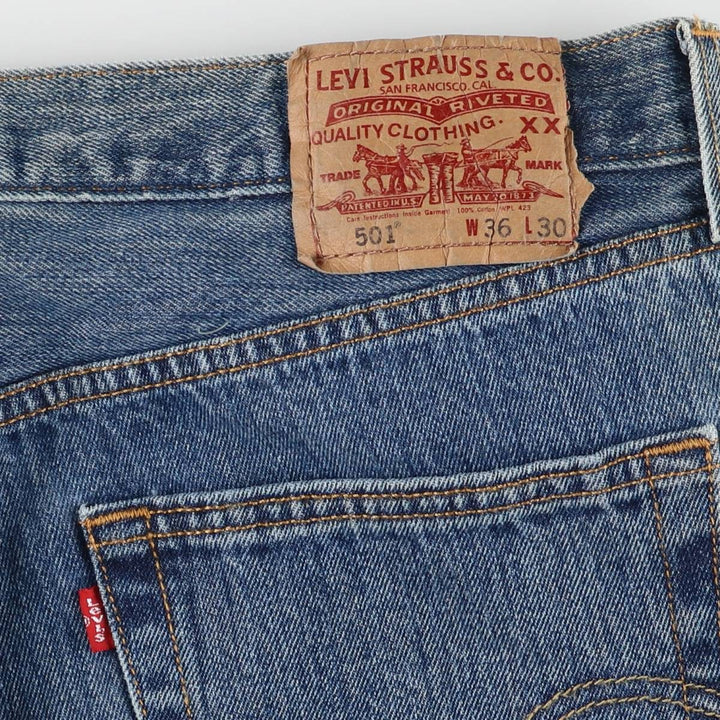 Levi's 501 straight denim pants for men, size W36 cotton blue type Vintage Second Hand