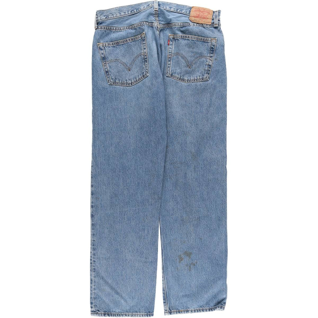 00'S Levi's 501 straight denim pants for men, size W34 cotton Blue type light blue Vintage Second Hand