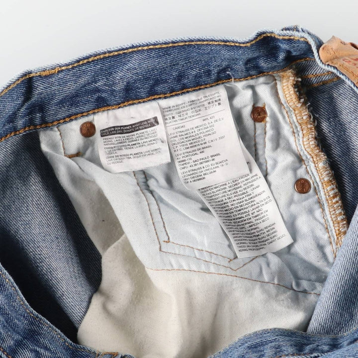 Levi's 501 straight denim pants for men, size W34 cotton Blue type light blue Vintage Second Hand
