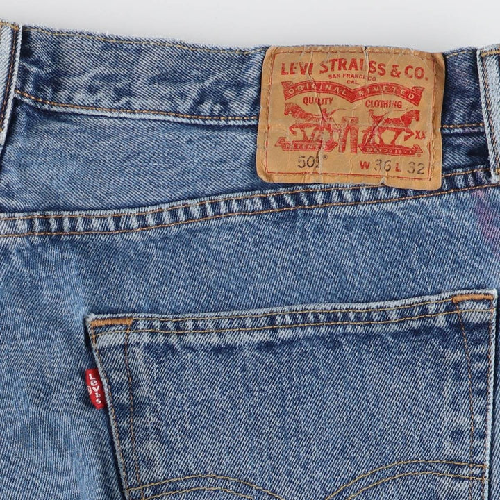 Levi's 501 straight denim pants for men, size W35 cotton Blue type light blue Vintage Second Hand